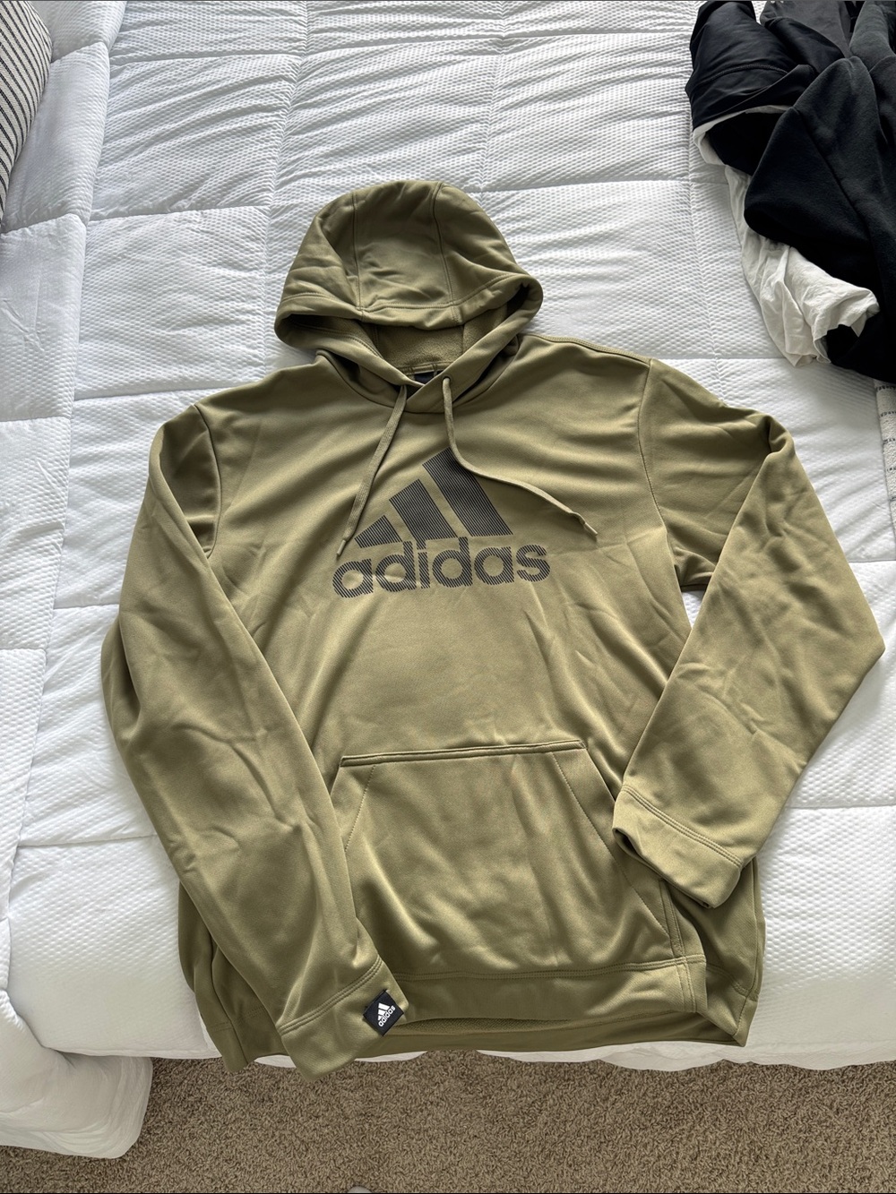 adidas Olive Green Trefoil Pullover Hoodie